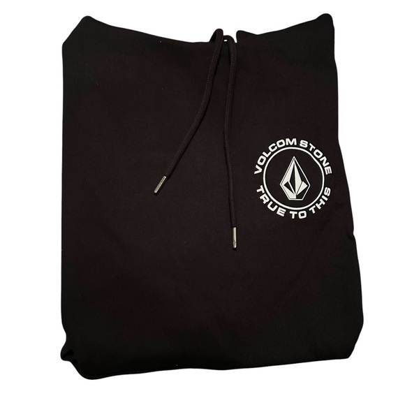Volcom Stone “True To This” Black Hoodie Youth Small Logo Pullover Skate Surf - Picture 2 of 4
